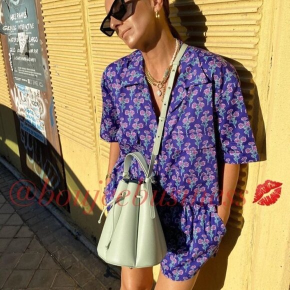 ZARA BUTTON DOWN PRINTED BLOUSE - Picture 5 of 10